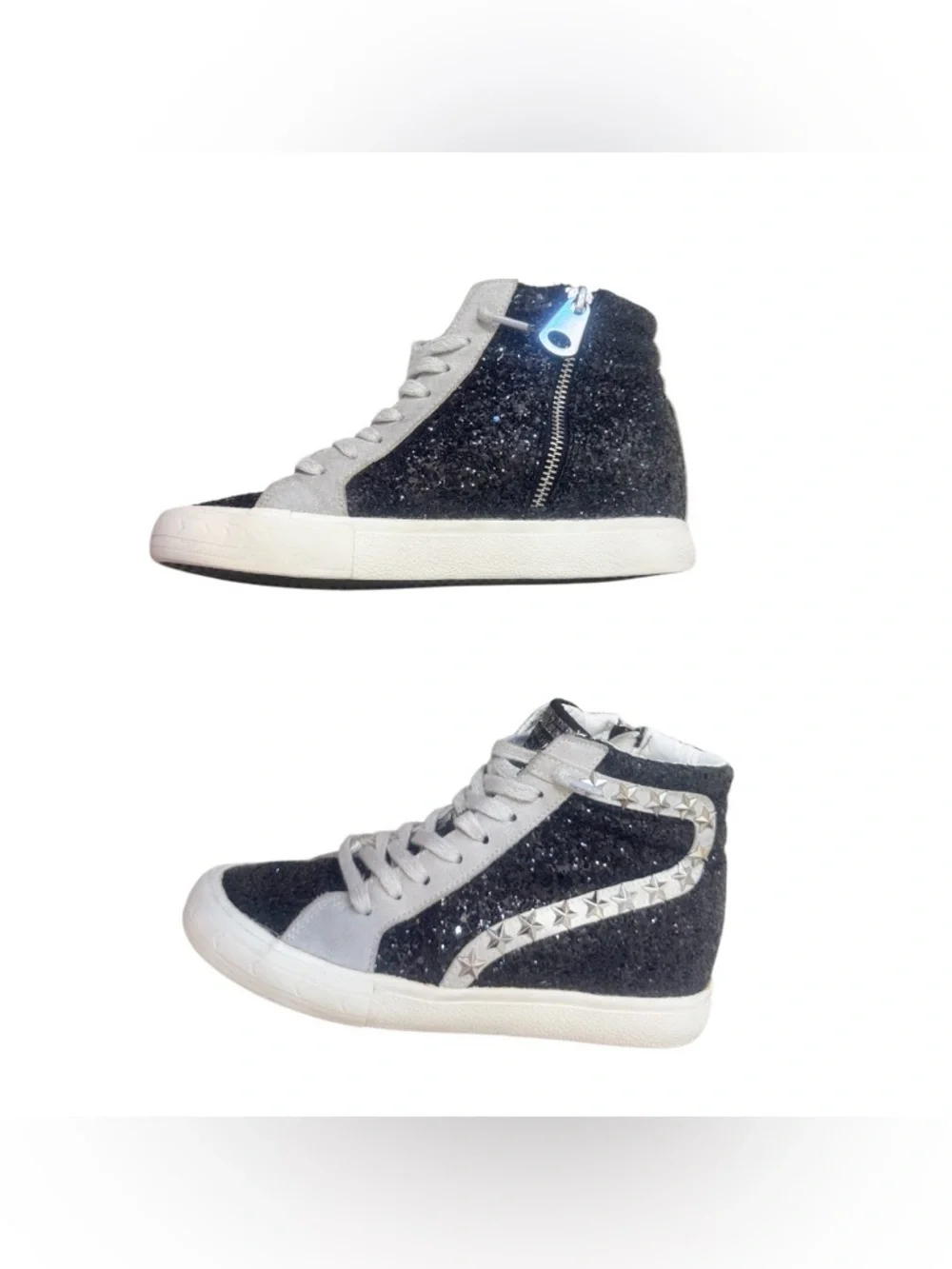 VINTAGE HAVANA Leona glitter high top sneakers women’s tennis shoes size 6 - Picture 5 of 17